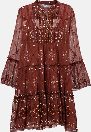 Juliet Dunn Abito corto in cotone con stampa