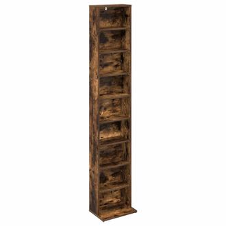 vidaXL Cabinet Para Cds Roble Ahumado 33 X 23,5 X 175 Cm Vidaxl