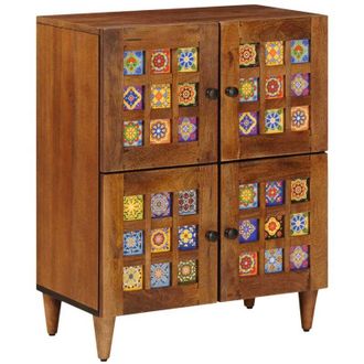 vidaXL vidaXL Credenza con porta Noce 60 x 33 x 75 cm Legno di mango massello