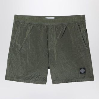 Stone Island Military green nylon swim shorts