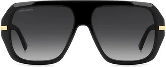 Dsquared2 Sunglasses D2 0160/S 807 Black Gold/Smoky Grey Men