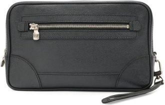 Louis Vuitton Pre-owned Taiga Clutch Bag - Dames - Vintage Tassen - Zwart - ONE Size - Leer - Vintage