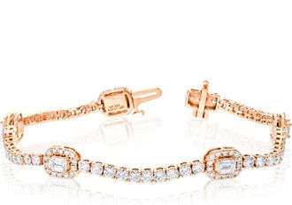 Vir Jewels 5.35 cttw Emerald Lab Grown Diamond Tennis Bracelet in 14K White Gold 7 Inch For Women