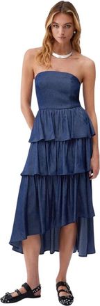 Liu Jo Vestido midi - Dresses - Mujer - Azul - M