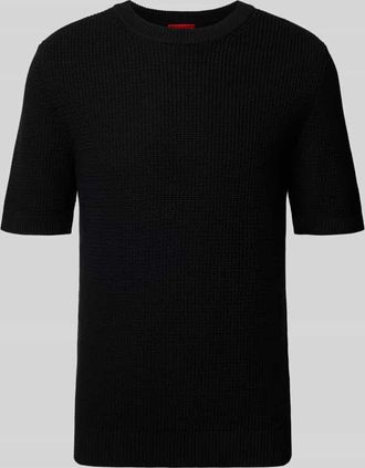 HUGO BOSS Relaxed Fit Strickpullover aus reiner Baumwolle Modell SAFFON in Black, Gr&ouml;&szlig;e XXL
