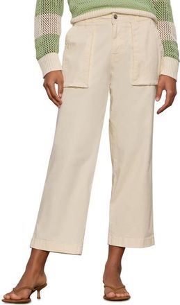 Sanctuary Ranger Relaxed Straight Leg Stretch Cotton Crop Pants in Collagen White at Nordstrom, Size 28