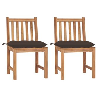 vidaXL Sillas De Jard&iacute;n 2 Unidades Madera Maciza De Teca Con Cojines Vidaxl