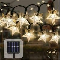 OEM Guirnalda De Luces Solares De 9,5 M Con 50 Led, Resistente Al Agua, Con Forma De Estrella, Decorativa Para Fiestas, Bodas, Jardines, Tiendas Y Exterio