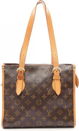 Louis Vuitton Brown Monogram Coated Canvas Leather Handbag Tote Bag (Pre-Owned)