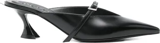 MUGLER 70mm leather heeled sandals - women - Calf Leather/Rubber/Calf Leather - 41 - Black