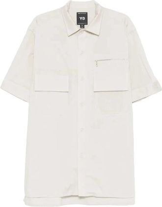 Yohji Yamamoto Short Sleeve Shirts - Heren - Korte mouwen Overhemden - Grijs - S - Overhemden