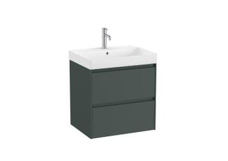 Roca Roca - Pack Unik Mueble De 2 Cajones + Lavabo Ona Color: Verde Mate