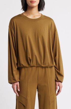 Wit & Wisdom Blouson Knit Top in Golden Olive at Nordstrom, Size X-Large