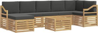 vidaXL Conjunto De Sof&aacute;s De Exterior 8 Uds. Blanco Y Antracita Vidaxl