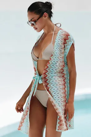 Luli Fama Front-Tie Cover-Up Dress