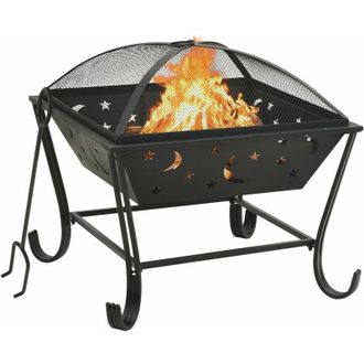 vidaXL Brasero Con Atizador Acero Xxl 62 Cm Vidaxl