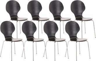 Clp Clp - Set 8x Sillas De Visita Diego Apilable Negro