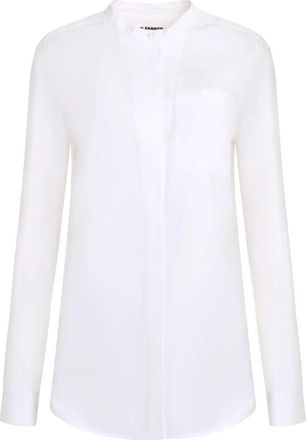 Jil Sander Katoenen Shirt - Dames - Overhemden - Wit - M - Katoen - Overhemden