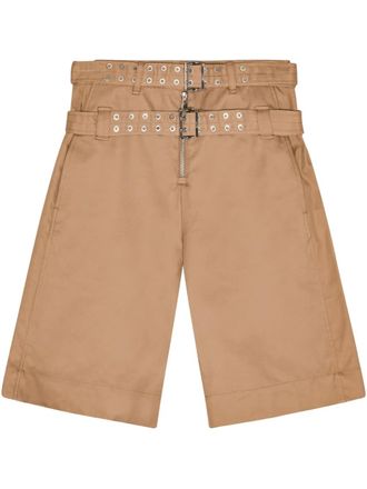 Ganni layered shorts - Brown