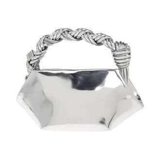 Ganni Tassen, unisex, Grijs, ONE Size, Leer, Bou Bag Mini Specchio