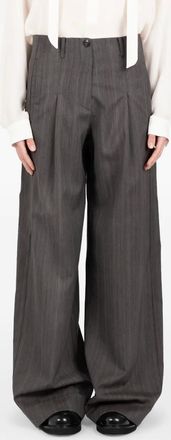 Société Anonyme Pantaloni gessati con piega - Grigio