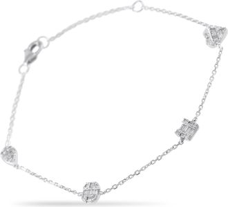 Luxury Bazaar 14K White Gold 0.40ct Diamond Bracelet BR10303-W