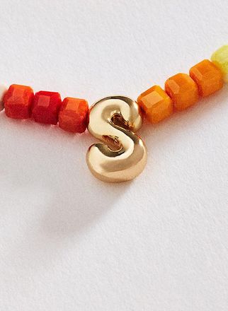 Anthropologie Colorful Beaded Initial Necklace