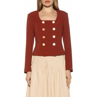 Alexia Admor Aria Scoop Neck Retro Blazer in Red at Nordstrom Rack, Size 10