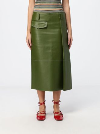 Marni Gonna midi a portafoglio in pelle di vitello liscia con passanti in vita