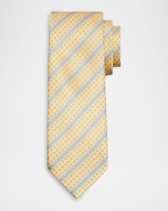 Stefano Ricci Men & apos;s Geometric Stripe Silk Tie