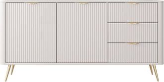 Vente-Unique 2 - Door & 3 - Drawer MDF Sideboard - Beige & Gold - ELONARIA
