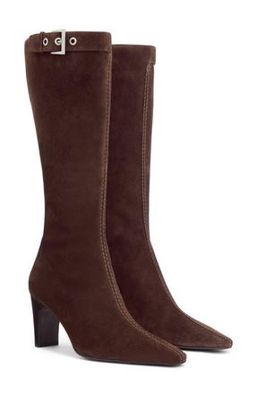 Reformation Tatyana Knee High Boot in Espresso Suede at Nordstrom, Size 10.5
