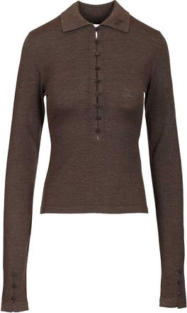 Jacquemus Long-sleeved Merino Wool Polo Shirt