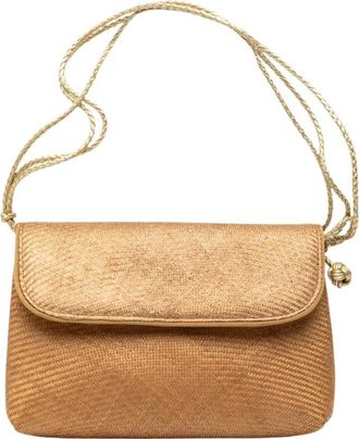 Bottega Veneta Pre-owned Cross Body Bags, female, Brown, Size: ONE SIZE Pre-owned Vintage Woven Clutch Shoulder Bag