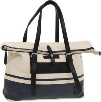 Burberry Tweedehands Canvas handtassen - Dames - Vintage Handtas - Wit - ONE Size - Leer - Vintage