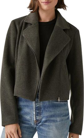 Michael Stars Amelia Moto Jacket In Charcoal