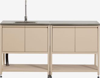 Sklum Cocina Modular De Exterior De 2 Piezas Con Fregadero Y Almacenaje En Acero Savona Sklum