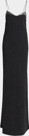 Tom Ford Polka Dot Silk Backless Maxi Slip Dress