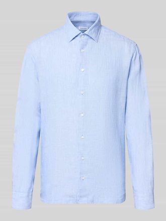 Seidensticker Regular Fit Business-Hemd aus Leinen mit Kentkragen in Bleu, Gr&ouml;&szlig;e 39