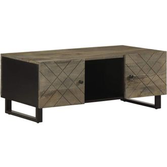 vidaXL Mesa De Centro Madera Maciza De Mango Negra 100x54x40 Cm Vidaxl