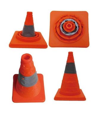 Trade Shop Trade Shop - Cono Telesc&oacute;pico Carretera Altura 45cm Base 24x24cm Plegable Coche Camper Cami&oacute;n