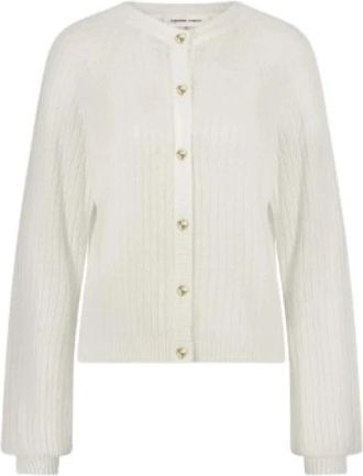 Fab By Fabienne Chapot Luxe Gedraaide Cardigan met Hart Knopen - Dames - Vesten - Wit - L - Katoen - Truien & Vesten