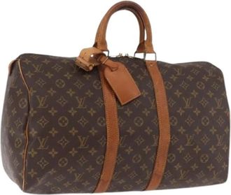 Louis Vuitton Pre-owned Boston Bag - Dames - Vintage Weekendtas - Bruin - ONE Size - Leer - Vintage