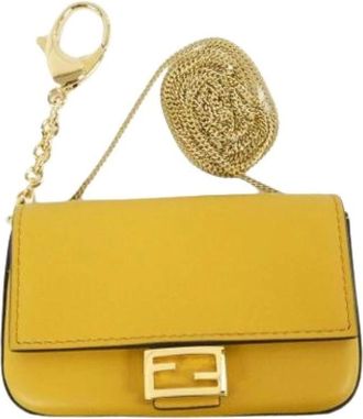 Fendi Pre-owned Mini Bags, female, Yellow, Size: ONE SIZE Pre-owned Handbag Charm