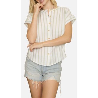 Blu Pepper Stripe Button-Up Shirt in Olive at Nordstrom Rack, Size Medium