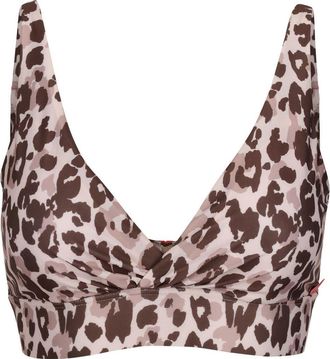Regatta Paloma Leopard Print Bikini Top in Brown And Beige at Nordstrom, Size 12