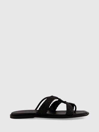 Hereu Lina Woven Lambskin Mules with Low Heel