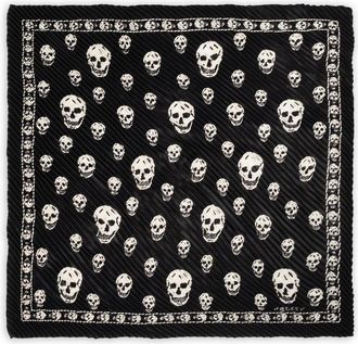 Alexander McQueen Black Skull Print Scarf