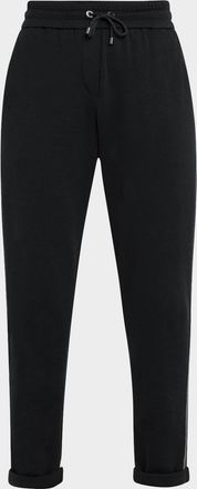 Brunello Cucinelli Monili Trim Wide-Leg Sweatpants
