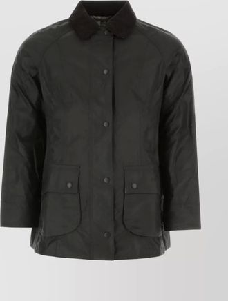 Barbour waxed cotton fitted jacket